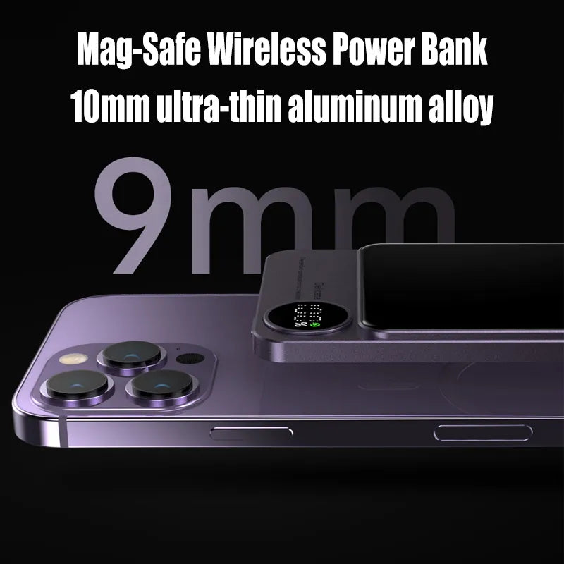 10000mAh Magsafe Magnetic Power Bank PD20W 15W Wireless Fast Charger External Auxiliary Battery Pack For Magsafe iPhone 15 14 13