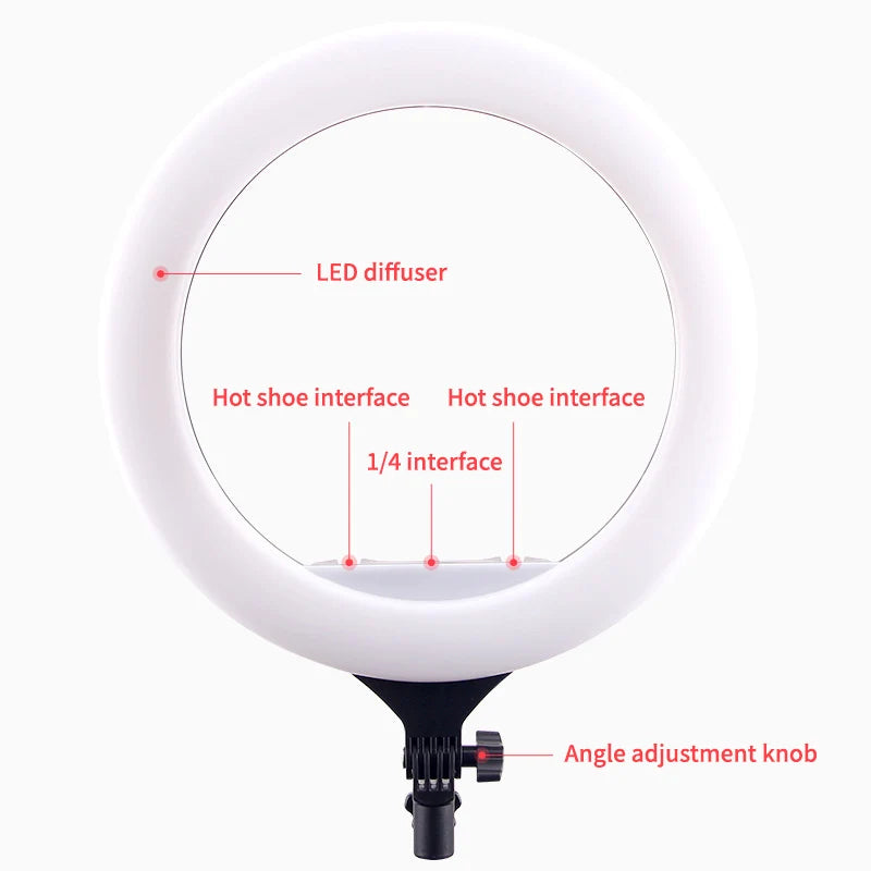 14" LED Ring Light Photographic Selfie Ring Lighting with Stand for Smartphone Youtube Makeup Video Studio Tripod Ring Light