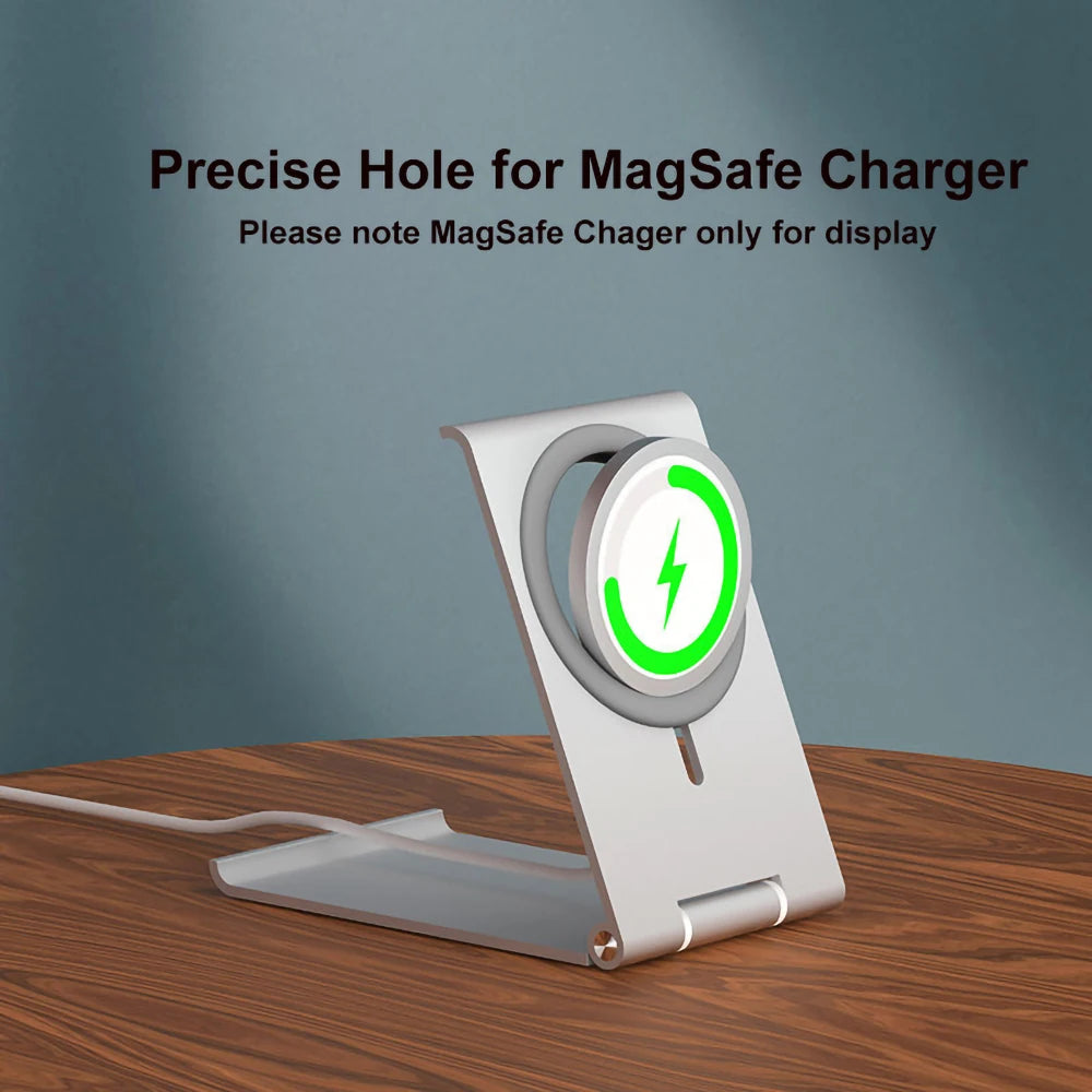 Magsafe Charger Phone Holder Magnetic Wireless Phone Charger for iPhone 12 Series Fast Charger Aluminum Desktop Phone Stand