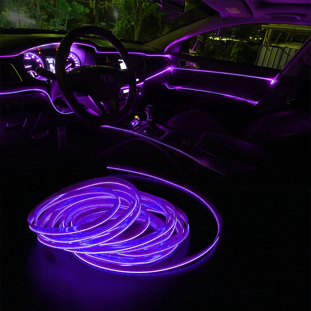 1M/3M/5M Wire LED Strip Neon Light Car Interior Lighting Strips Auto LED Strip Ambient Light Car Interior Led Decorative Lamp