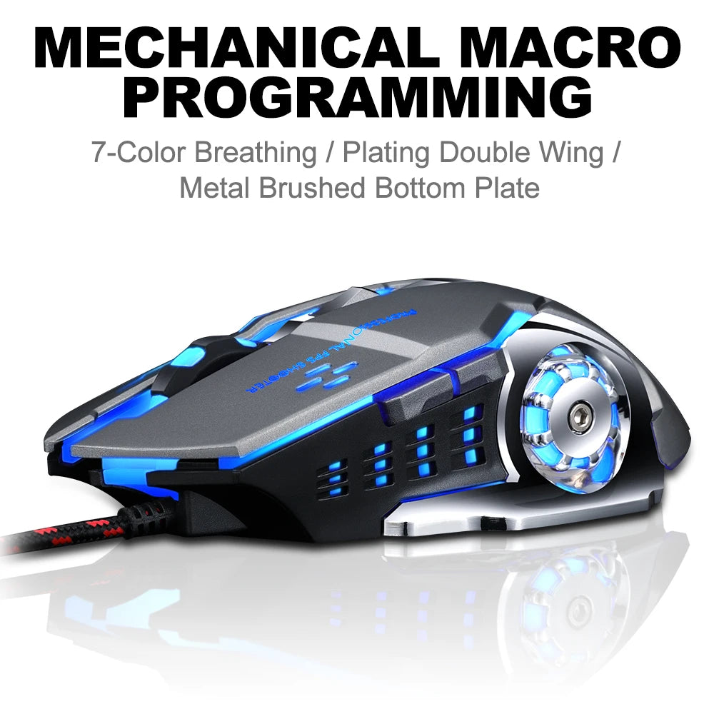 Professional Wired Gaming Mouse 6 Button 3200DPI LED Optical USB Computer Mouse Game Mice Silent Mouse Mause For PC laptop Gamer