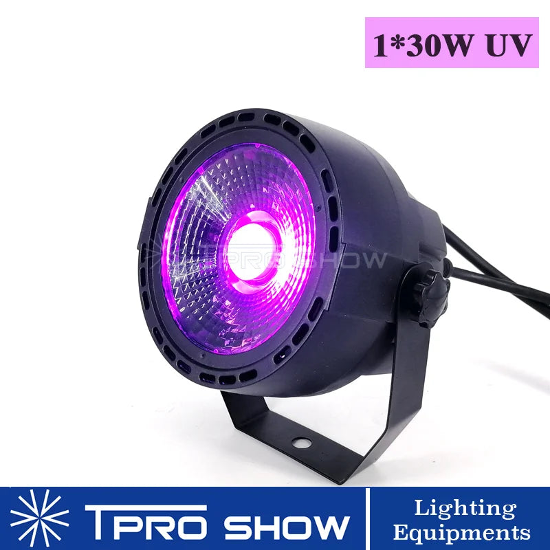 UV Disco Light Ultraviolet LED Strobe Dimming Mini Stage Lights Purple Lamp Projector DMX Blacklight for Small Party Pub DJ Club