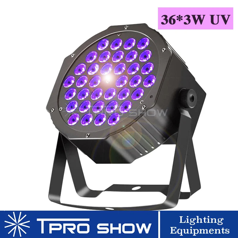 UV Disco Light Ultraviolet LED Strobe Dimming Mini Stage Lights Purple Lamp Projector DMX Blacklight for Small Party Pub DJ Club