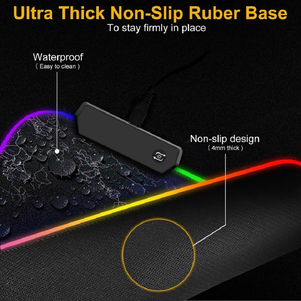 RGB Mousepad Gaming Mouse Pad XXL Large Mouse Pad Gamer LED Big Mouse Mat Computer Carpet with Backlight Mause keyboard Desk Mat