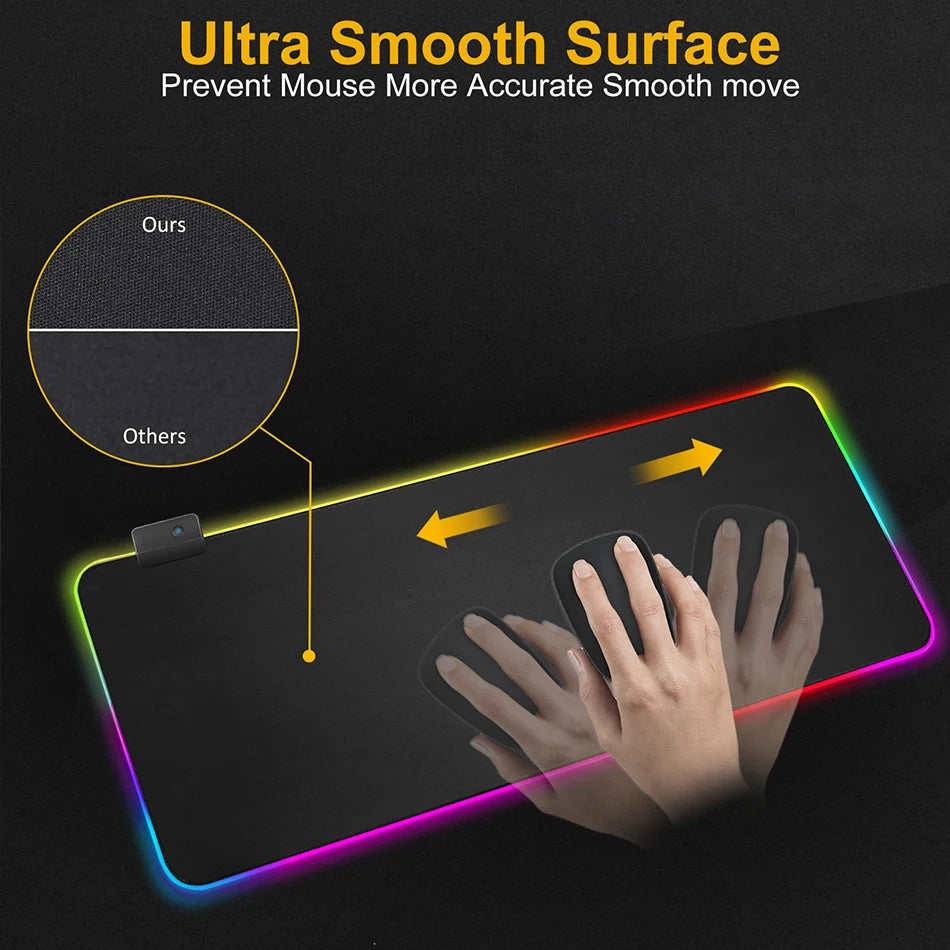 RGB Gaming Mouse Pad Large Mouse Pad Gamer XXL Led Computer Mousepad Big Mouse Mat with Backlight Carpet For keyboard Desk Mat