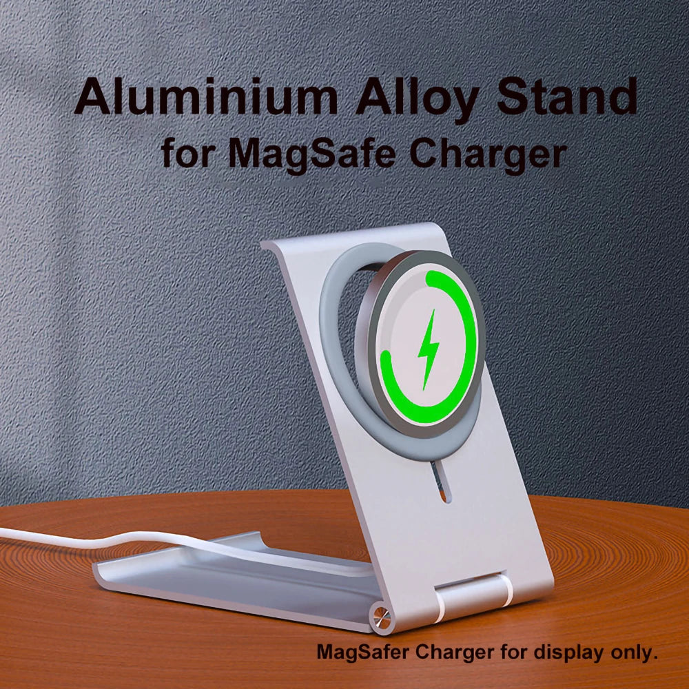 Magsafe Charger Phone Holder Magnetic Wireless Phone Charger for iPhone 12 Series Fast Charger Aluminum Desktop Phone Stand