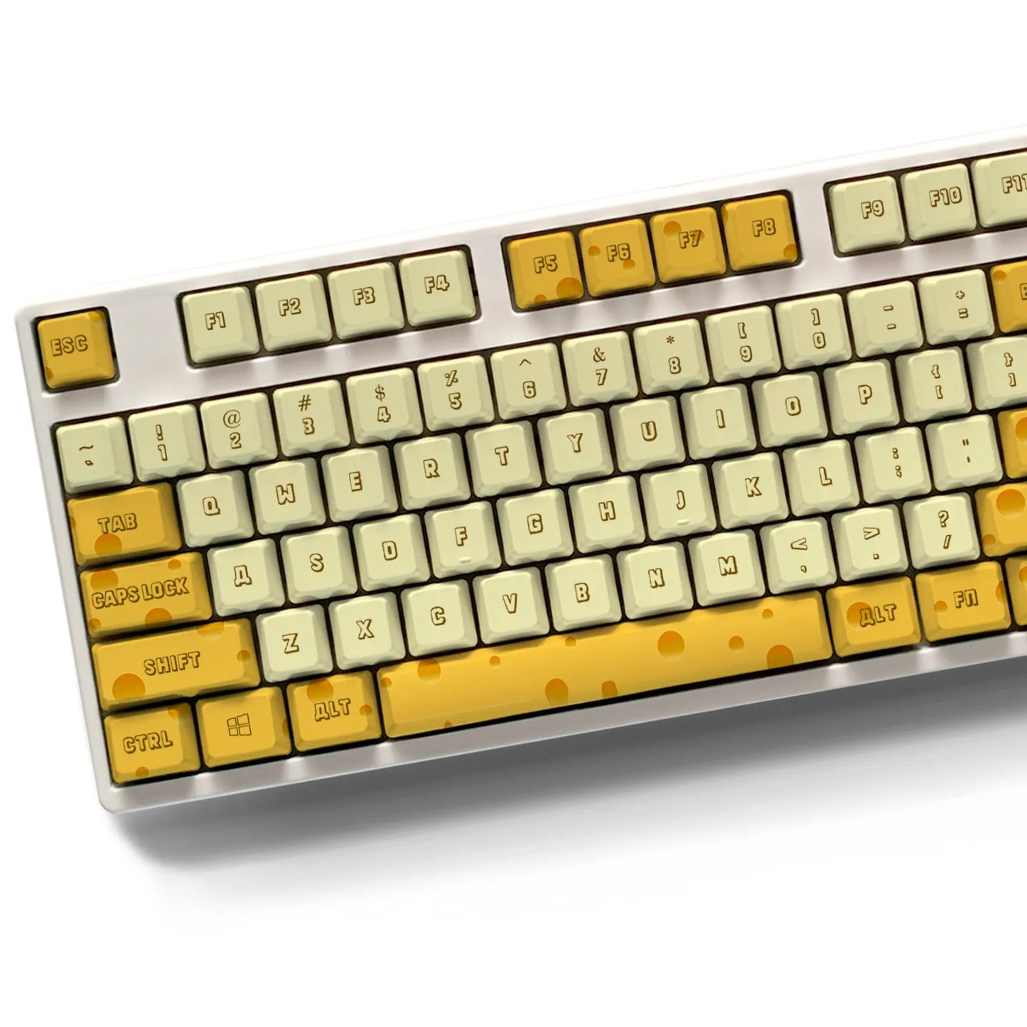 Yellow Cheese Theme Pbt Gmk Keycaps 108 Keys Set for Mechanical Keyboard Oem Profile  Only Key Caps 104 100 98 96 87 60