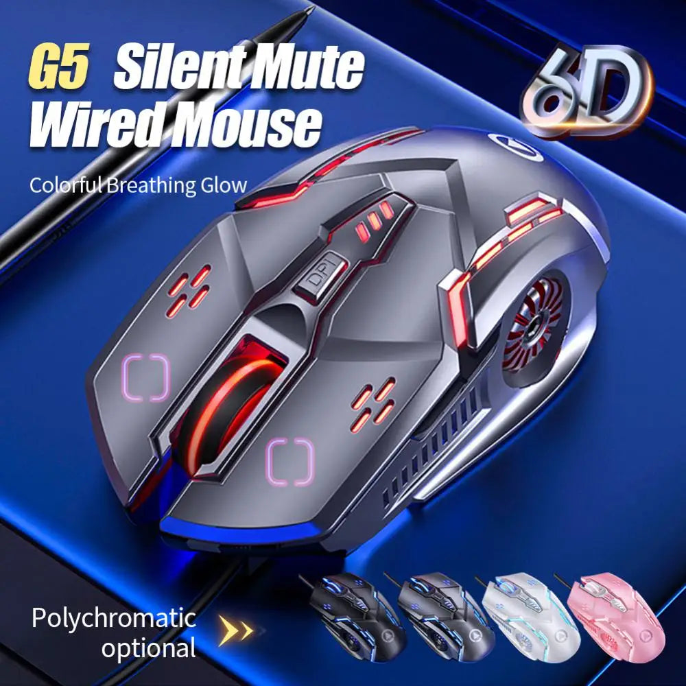 RYRA Wired Mouse Gaming Mouse 6D 4-Speed DPI RGB Gaming Mouse for Computer Laptop Gaming Mouse Silent Mouse