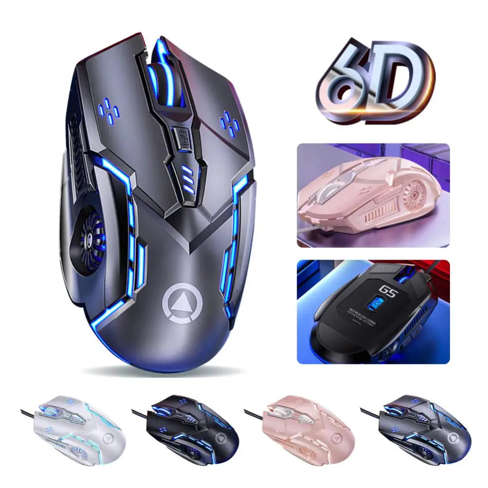 RYRA Wired Mouse Gaming Mouse 6D 4-Speed DPI RGB Gaming Mouse for Computer Laptop Gaming Mouse Silent Mouse