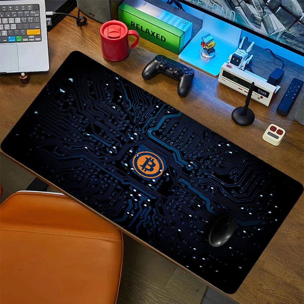 Mousepad Bitcoin Desk Mat Xxl Mouse Pad  Desktops Diy Gaming Computer Gaming Setup Accessories Pc Gamer Mats Keyboardats Pc