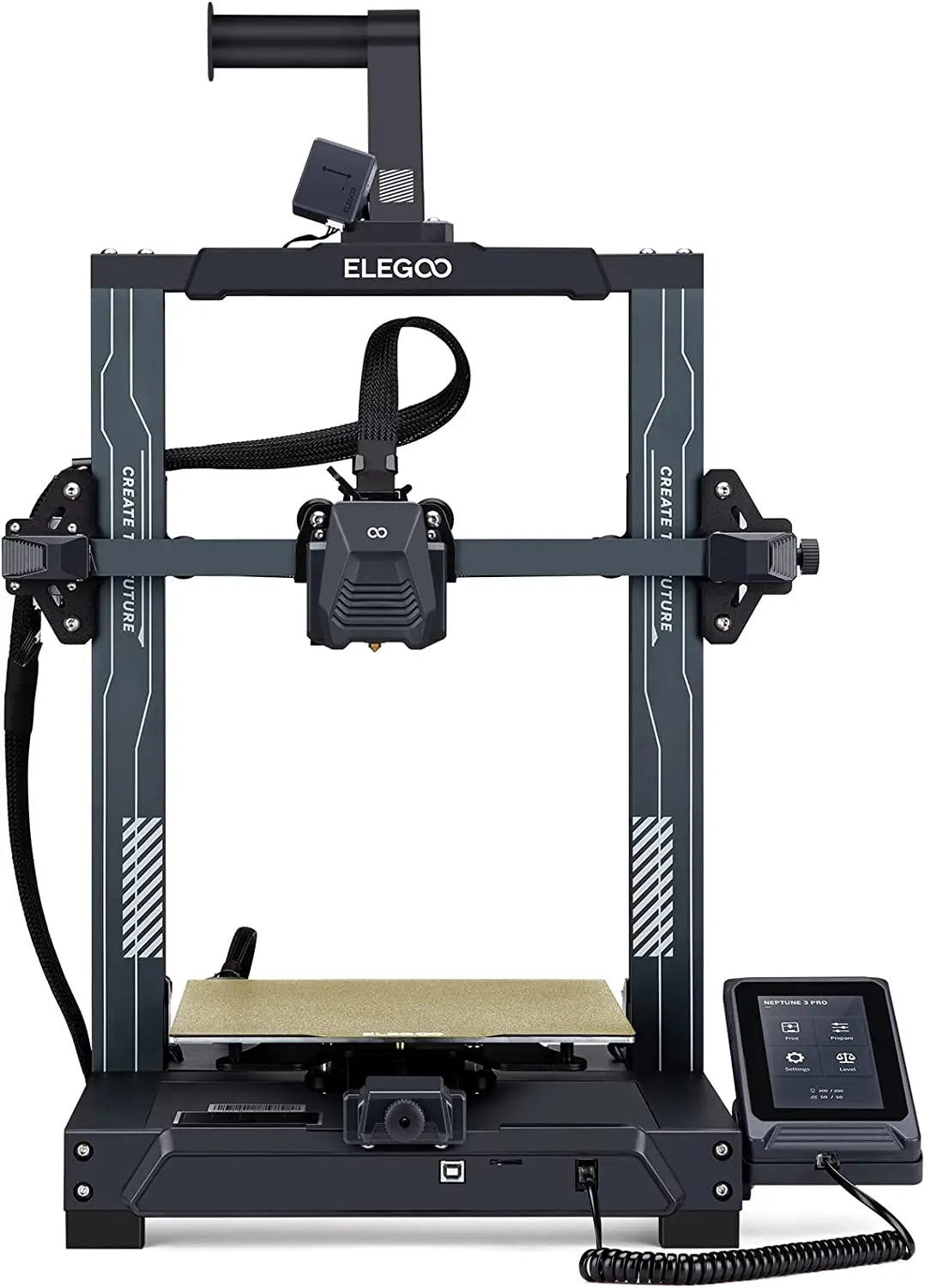 ELEGOO Neptune 3 Pro FDM 3D Printer with Automatic Bed Leveling, Dual Gear Direct Extruder, Dual Lead Screw Drive, Removable