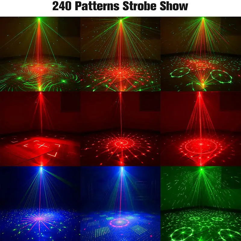 RGB Disco Light DJ LED Laser Stage Projector Sound Party Lights Strobe Lamp Birthday Party Car Club Bar Karaoke Sound DJ Lamp