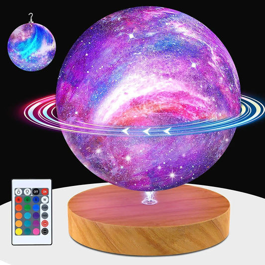 Rotating Moon LED Light Night 16 Colors Lava Lamp 3D Printing LED Moon Night Light with Remote & Touch Control.