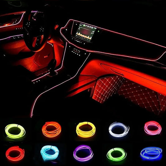 1M/3M/5M Wire LED Strip Neon Light Car Interior Lighting Strips Auto LED Strip Ambient Light Car Interior Led Decorative Lamp