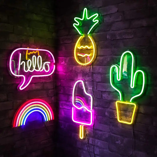 Bar Neon Light Party Wall Hanging LED Neon Sign for Xmas Shop Window Art Wall Decor Neon Lights Colorful Neon Lamp USB Powered