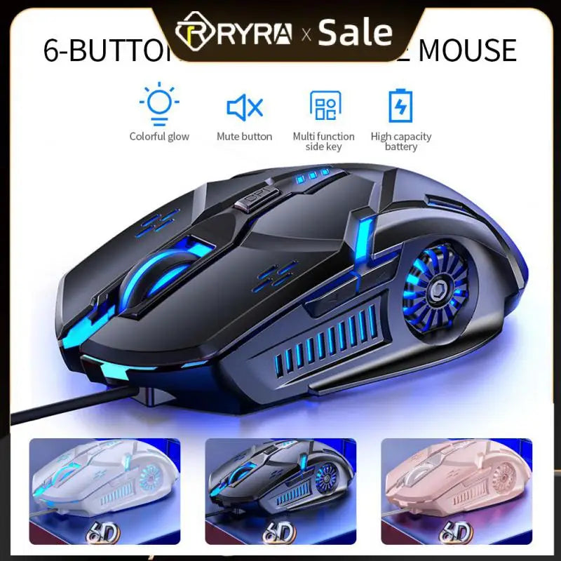 RYRA Wired Mouse Gaming Mouse 6D 4-Speed DPI RGB Gaming Mouse for Computer Laptop Gaming Mouse Silent Mouse