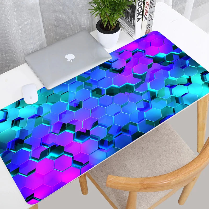 Kawaii Black Gaming Mouse Pad - Non-Slip Desk Mat for Gamers - Customizable Sizes Available